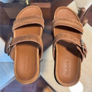 Madewell - The Dara Double-Strap Slide Sandal (Aged Cognac) - Size 7